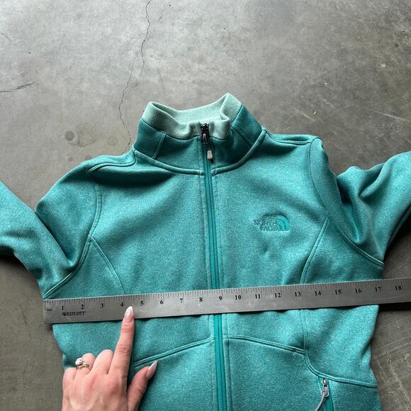 North Face Jacket Women's S Green Agave Active Softshell Coat Full Zip Fleece - Picture 8 of 9